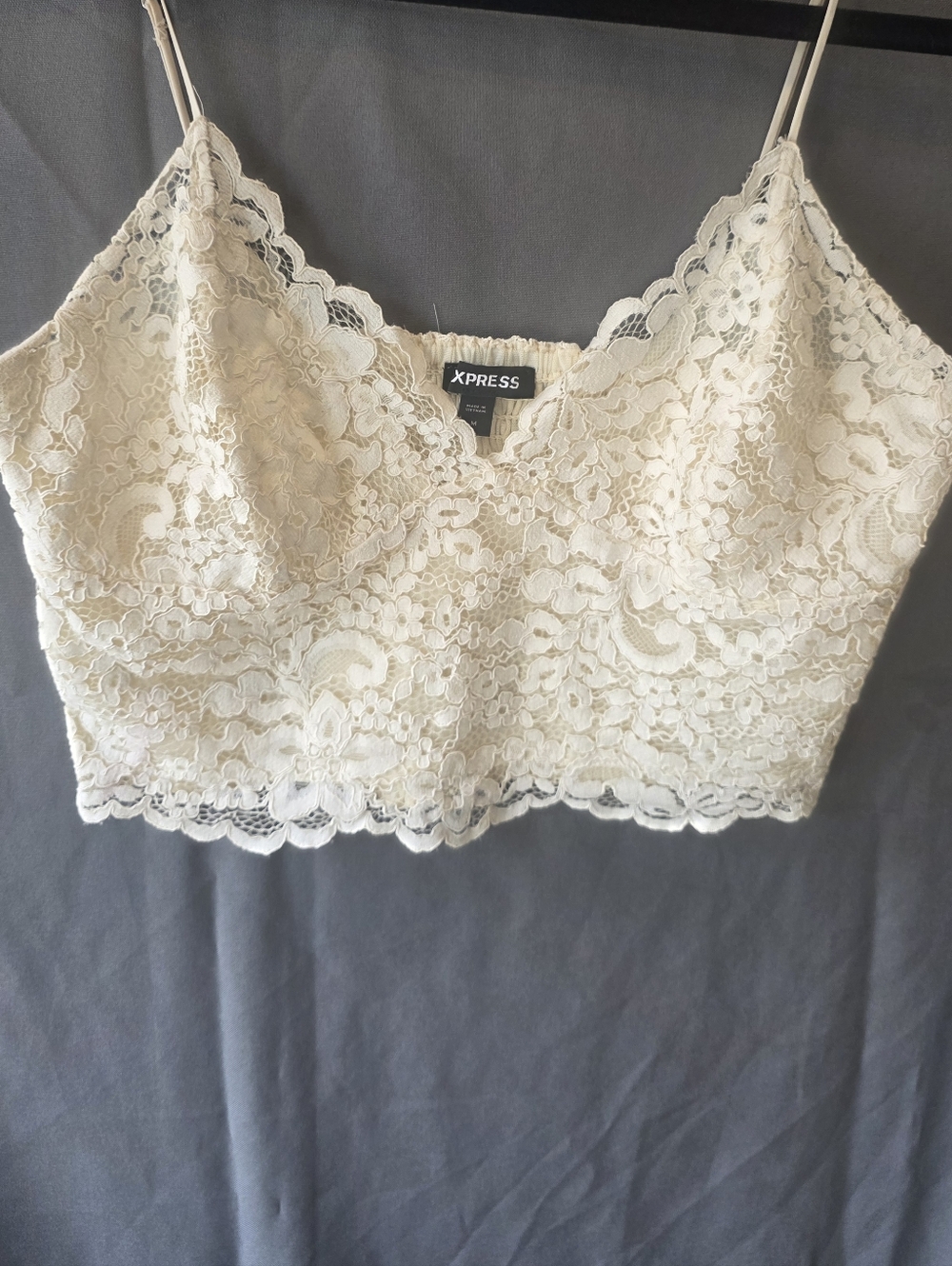 Express Cream Lace Crop Top Bralette